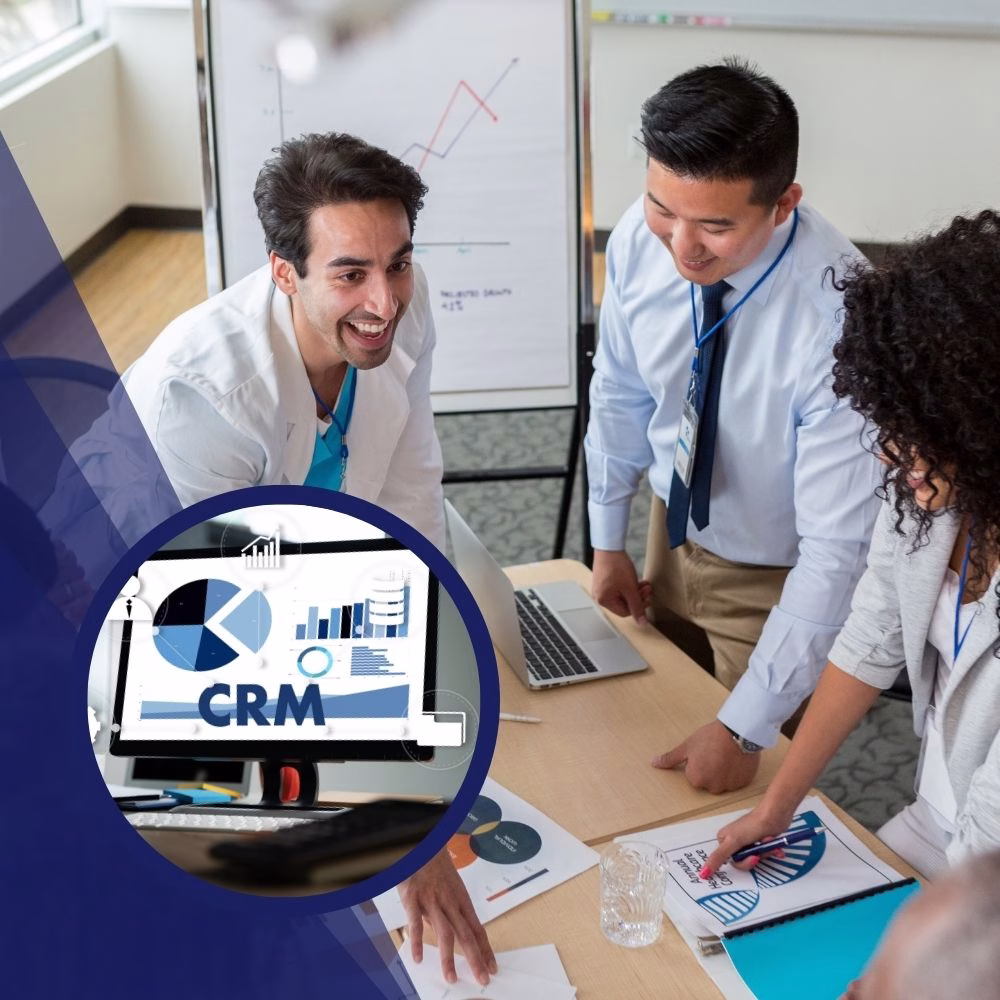 CRM for hospitals dashboard showing patient management, appointment scheduling, and healthcare data analytics system