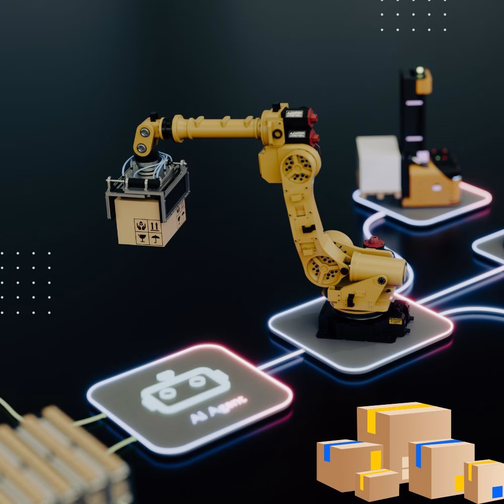 Shipping automation process workflow showing automated order processing and delivery system