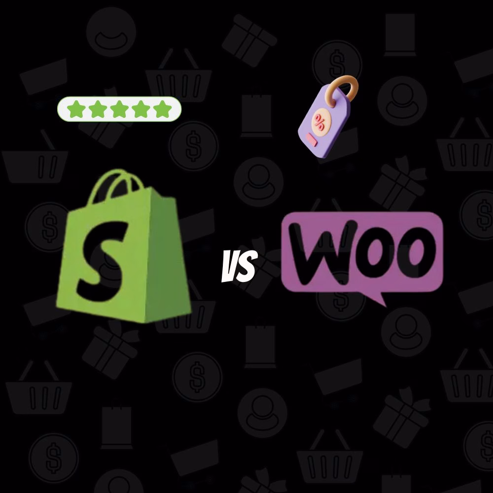 Comparison of Shopify vs WooCommerce showing differences in pricing, features, customization, and ease of use for ecommerce businesses