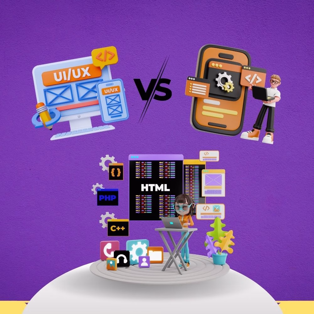 Web application vs website comparison showing key differences in functionality, user interaction, and development complexity