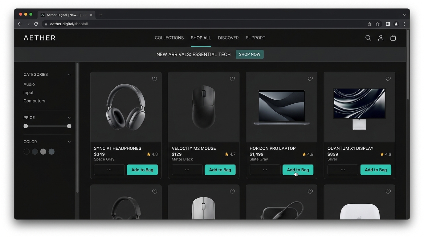 PulseCommerce: Custom Next.js 16 High-Performance Web Application