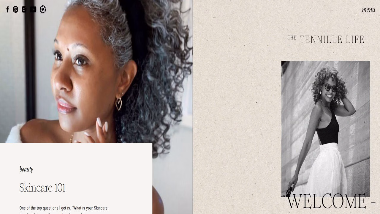 Screenshot or Illustration of the Tennille Life Blog Focused on Beauty Tips Skincare and Lifestyle Content